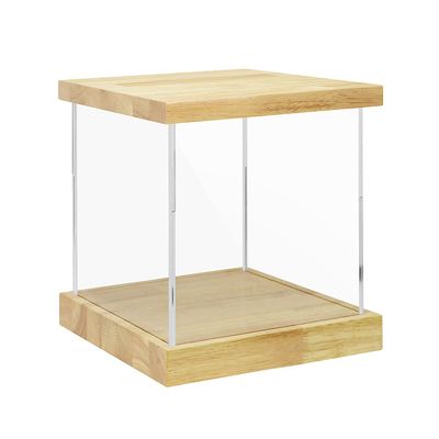 BenchPro Clear Acrylic Display Case for Trophy, Collectibles, Assemble Cube Display Box Stand Dust Proof Protection Showcase for Action Figures Toys. (1.75" & 1" Thick Wood, 12" H x 12" L x 12" D)