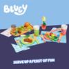 Bluey Toy Fruits and Vegetables for Toddlers, 32-Piece Pretend Food with Plates, Utensils, Baby Play Food & Wooden Toy Fun view 2