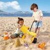 Hape Construction Sand Toy Dumper Set | Toy Set with Wheelbarrow Bucket, Shovel, Cone and Sign, for Children Ages 3+ view 4