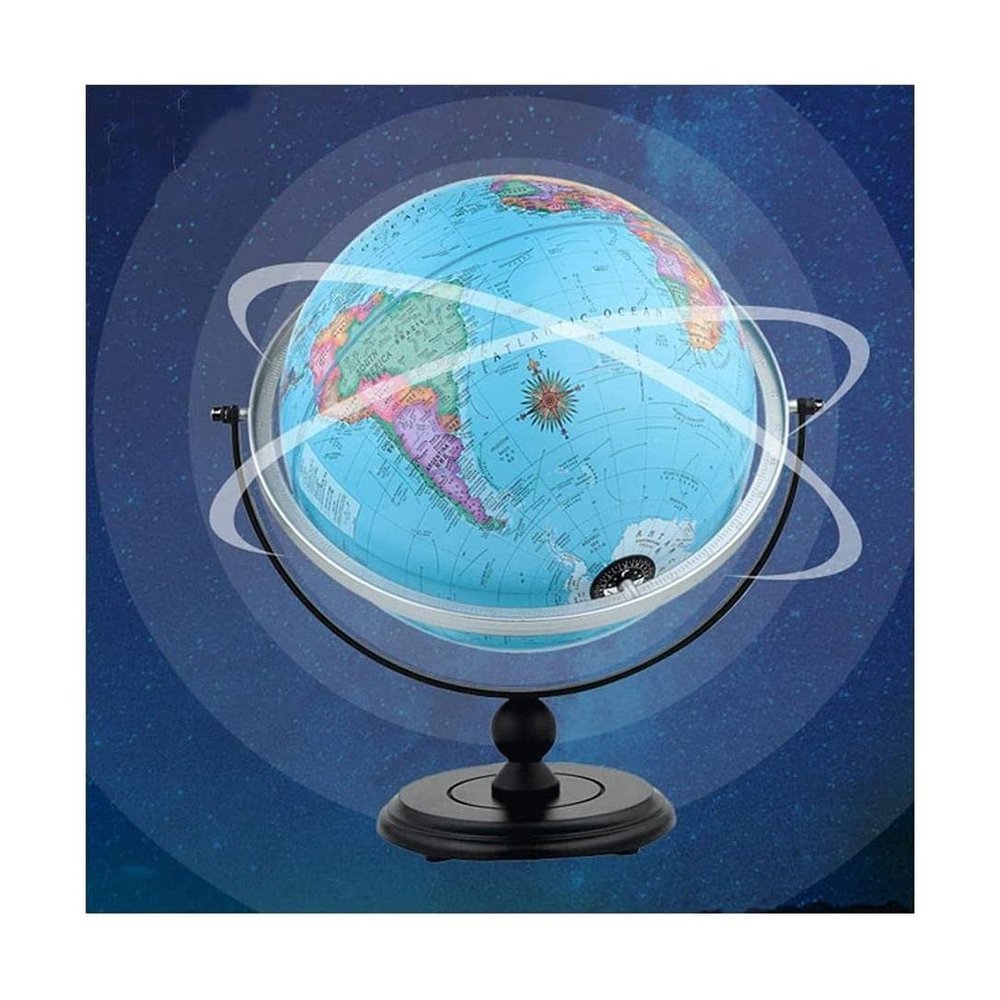 OLOTU Globe 12 in Large Globes for Adults 720 Rotating Globe of World with Black Wooden Stand World Globe for Teachers Children Detailed