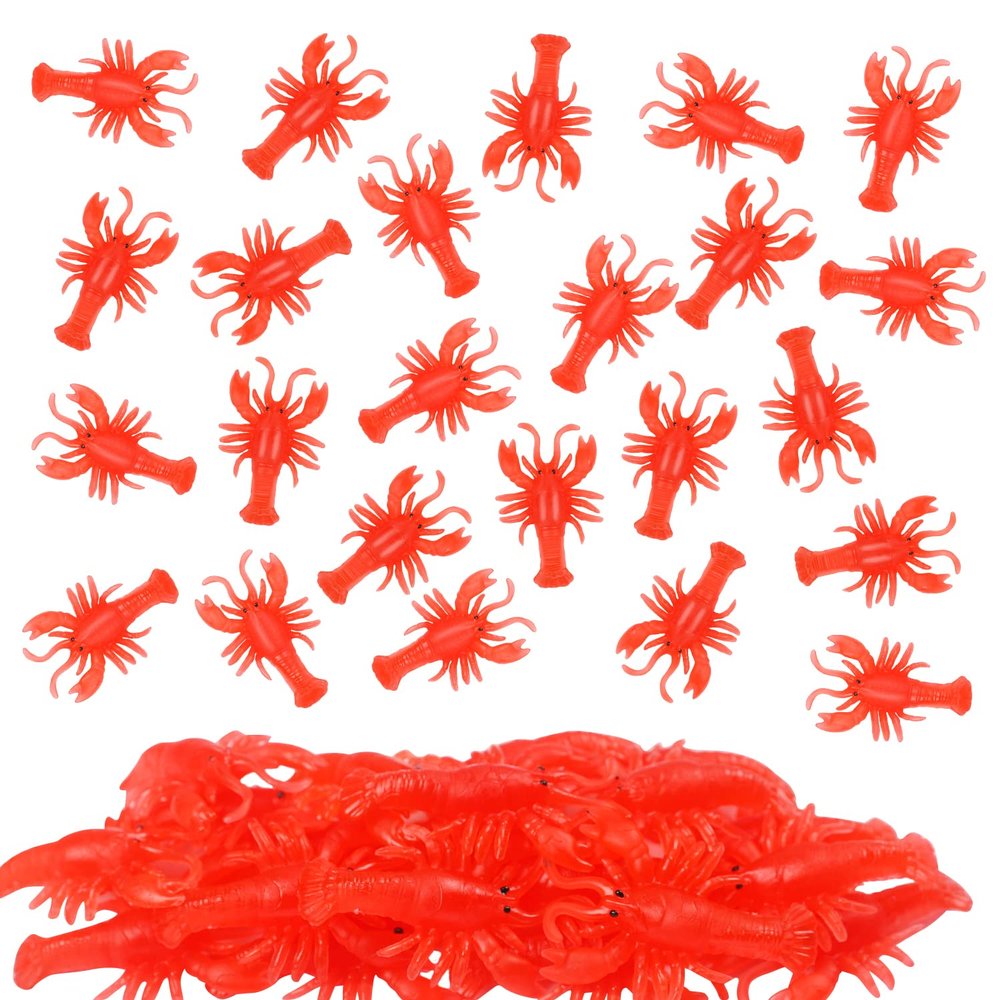 20 Pcs Mini Lobster Claw Crawfish Boil Party Supplies Soft TPR Lobster Food Models Fake Crawfish Party Decorations for Early Education Teaching Aids, Pendants, Party Shooting Props,Sea Creature Models