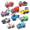 SainSmart Jr. Wooden Train Set Accessories Toy Cars (10 PCS), Compatible with All Major Brands, Gift for Toddlers and Kids Aged 3+ view 1
