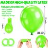 110pcs Green Balloon 12 inch, Green Latex Balloons for Birthday Party Baby Shower Wedding(with 2 Ribbons). view 3