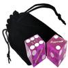 Peppermill Reno Casino Authentic Dice Pair Purple Polished Italic Print w/Pouch + 36" Rattan Craps Dealer Stick (Cyber-Deals Bundle) view 3
