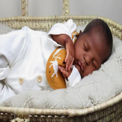 Angelbaby Lifelike Reborn Baby Dolls Black Boy with Brown Skin 20 Inch African American Silicone Sleeping Newborn Real Ethnic Baby Doll Soft Body Alive Infant Look Biracial Reborns Doll Gift Playsets
