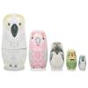 MAGICLULU Owl Nesting Dolls Home Decor 5Pcs Animal Russian Nesting Doll Cute Cartoon Pattern Nesting Doll for Christmas Easter Halloween Halloween Decorations Owl Nesting Decor view 1