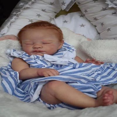 RXDOLL Sleeping Newborn Doll Realistic Reborn Baby Dolls Girl 19 Inch Real Life Baby Dolls Soft Cloth Body Lifelike Reborn Doll for Kids Toys Amazing Gifts