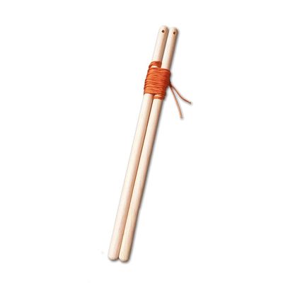 12.5 inches (32cm) Beech Wooden Diabolo Handsticks with Natural Wood Texture - Diablo Sticks with 2 Pro Slide diabolo Strings