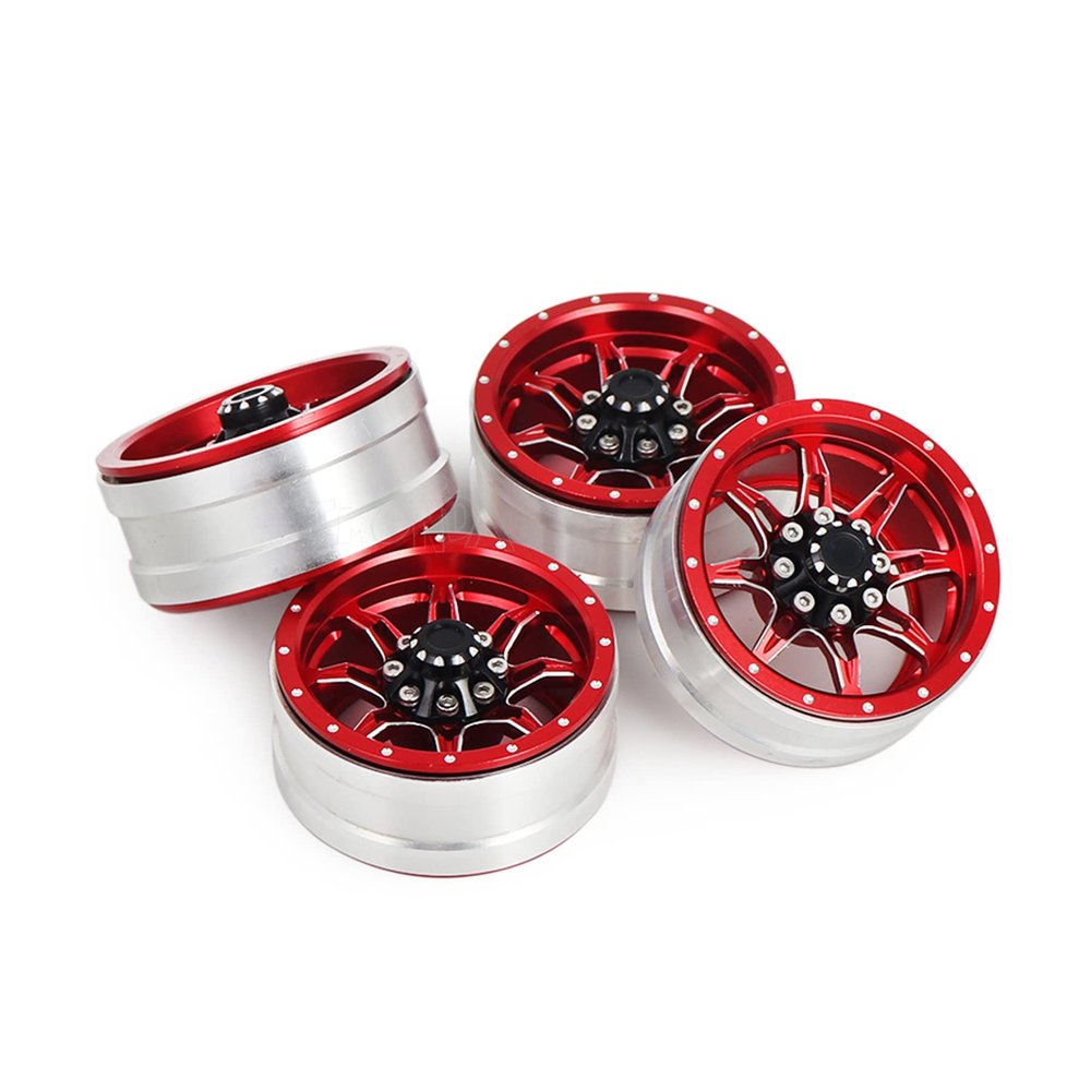 4pcs Aluminum Alloy 1.9 Wheel Rim 7-Spoke Wheels for 1/10 RC Crawler Axial SCX10 II 90046 TRX4 D90 TF2 Tamiya CC01 MST