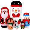 MAGICLULU Bags Assorted Sizes 6pcs Russian Nesting Dolls Christmas Snowman Nesting Dolls Cute Cartoon Pattern Nesting Doll for Christmas Easter Halloween Santa Suit view 1