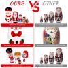 MAGICLULU Bags Assorted Sizes 6pcs Russian Nesting Dolls Christmas Snowman Nesting Dolls Cute Cartoon Pattern Nesting Doll for Christmas Easter Halloween Santa Suit view 4