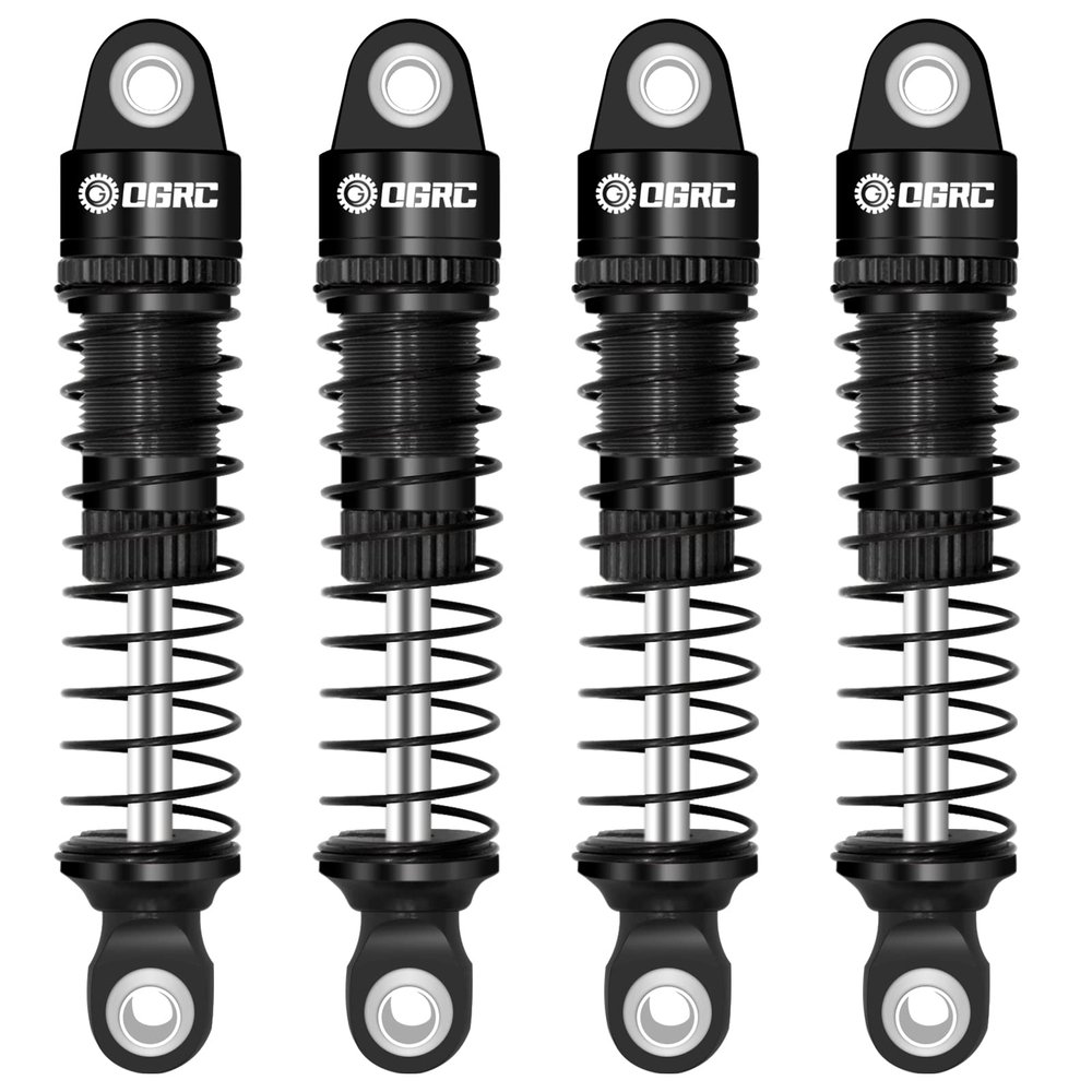 OGRC 52mm Shocks Absorber Oil Threaded Damper Aluminum Front & Rear Shocks for TRX4M 1/18 RC Crawler Upgrade Parts (Black)