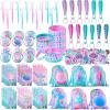 Sherr 140 Pcs Mermaid Party Favors Gift Bags for Girls Birthday Decorate Supplies Include Drawstring Bags Silicone Bracelets Keychains Pens Stickers Notebooks Stuffers (Mermaid) view 1