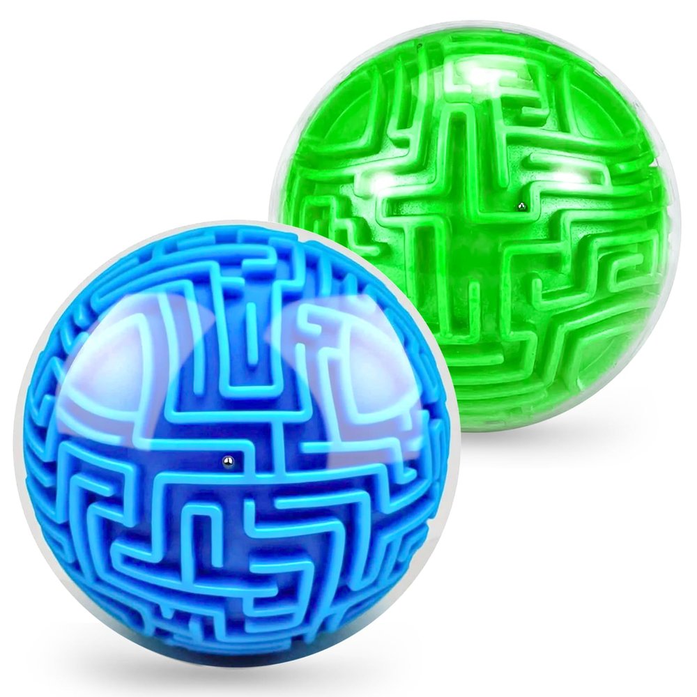 2 Pack 3D Puzzle Maze Ball, Memory Sequential Gravity Cube Balls Educational Toys for Kids Teens & Adults, Hard Challenges Game Lover Tiny Balls Brain Teasers Game Gifts