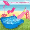 BETTINA Pool Playset - Glam Pool with Slide, Doll Pool Accessories Includes Beach Chair, Beach Umbrella, Dog, Swimming Pool Set for 12 Inch Dolls, Bath Toys for Dolls view 2