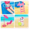 BETTINA Pool Playset - Glam Pool with Slide, Doll Pool Accessories Includes Beach Chair, Beach Umbrella, Dog, Swimming Pool Set for 12 Inch Dolls, Bath Toys for Dolls view 3