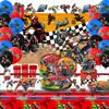 Heidaman Dirt Bike Party DecorationsDirt Bike Birthday Decorations For BoysMotorcycle Birthday Decorations,Set Included Banner Backdrop Tablecloth Balloon Cake Toppers Cupcake Toppers 7 "Plate 9" view 1