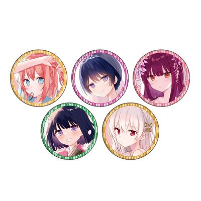 Spinning Maiden and Taisho Moon 01 Official Illustration Can Badge, Box of 5