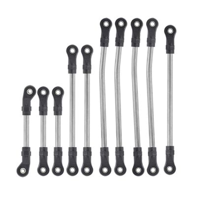 10 Pcs Metal TRX4 Links Set Suspension Steering Linkage Panhard Bar for 1/10 Scale RC Crawler 324mm Wheelbase TRX-4 Defender