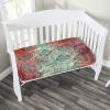 Decorative Crib Sheet,Fashion Decor Microfiber Silky Soft Toddler Mattress Sheet Fitted,28"x 52"x 8",Lettering of Grunge Background Circle Print Baby Sheet, for Baby or Toddler Bed Nursery view 3