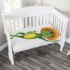 Decorative Crib Sheet,Cartoon Fitted Microfiber Baby & Toddler Universal Crib Sheets,28"x 52"x 8",Frog in Sombrero and Cocktail Print Crib Sheet Set, for Standard Crib and Toddler Mattresses view 3