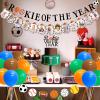 Sursurprise Sports 1st Birthday Decorations Rookie of the Year Banner Cake Topper All Star Monthly Photo Banner Garland Balloons for Boys First Birthday Party Supplies view 2