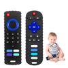 ROBBEAR Baby Teething Toys, Food Grade Silicone Teethers for Babies 3 6 12 18 Months, Fire TV Remote Shape Infant Chew Toys for Boys and Girls, Freezer BPA Free (Black+Black) view 1