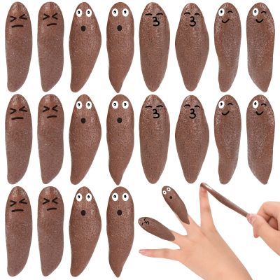 20 Pcs Finger Slingshot Novelty Toys, Toy Poop for Halloween, Fake Poop for Novelty Toys and Amusements, Poop for Finger Slingshot, Poop Rubber Spoof Toy for School Party