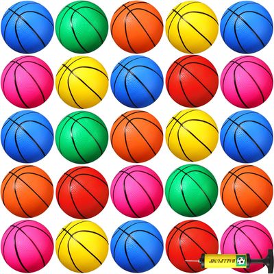 Leitee 30 Pcs 6 Inch Mini Basketballs with Pump Mini Hoop Outdoor Basketball Set for Toddlers Kids Replacement for Beach Pool Sports Beginner Ball Arcade Games Indoor Party Favors(Fresh Color)