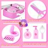 GAGAKU Wooden Makeup Toy Set Pretend Wood Beauty Hair Salon Toys for Toddler Wooden Makeup Kit for Girls with Styling Tools Christmas Birthday Gift for 3 4 5 6 7 Years Old Girls view 2
