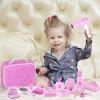 GAGAKU Wooden Makeup Toy Set Pretend Wood Beauty Hair Salon Toys for Toddler Wooden Makeup Kit for Girls with Styling Tools Christmas Birthday Gift for 3 4 5 6 7 Years Old Girls view 4