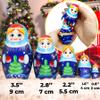Russian Christmas Nesting Dolls Set of 5 pcs - Matryoshka Doll with Snow Maiden Figurines - Snegurochka Christmas Decorations view 3