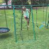 Swing, Climb and Glide Play Center. Backyard Playground Set. Easy Assembly, 7 User / 5 Station Metal Outdoor Play Set for Kids with Two Climbing Stations. 176" L x 69" Deep x 73" H, by XDP Recreation view 2