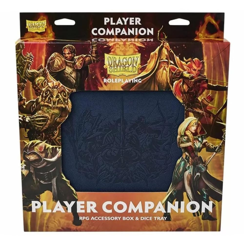 Dragon Shield RPG: Player Companion: Midnight Blue Compatible with Official DND Spell Cards - Doubles as a Dice Tray - Room for Miniatures, Pens and Dice