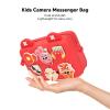 Sanpyl Kids Camera Case Compatible with Most Kids Camera Toys, Kids Video Camera and Accessories DIY Cartoon Decors Shock Absorbing Camera Bag, for Girls Gifts (Red) view 3