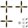 3 Sets Rc Plane 4-Blade Propeller with Propeller Savers and one Adapters for VOLANTEXRC 761-11 761-12 761-13 P40 BF109 P51 F4U T28 Airplane view 1