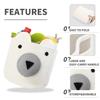 Homearda Foldable Woven Laundry Basket with Cute Bear Design - Large Capacity Decorative Organizer for Toys, Blanket, Towels, Clothes - White (16D x 14H inch) view 4