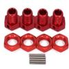 Aluminum 17mm Hex Wheel Nuts Adapter for Arrma 6s BLX Infraction Limitless Mojave Typhon hopups Upgrade Parts 8 pcs/Set(Red) view 3