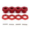 Aluminum 17mm Hex Wheel Nuts Adapter for Arrma 6s BLX Infraction Limitless Mojave Typhon hopups Upgrade Parts 8 pcs/Set(Red) view 4