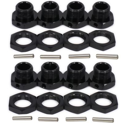 Aluminum 17mm Hex Wheel Nuts Adapter for Arrma 6s BLX Infraction Limitless Mojave Typhon hopups Upgrade Parts 8 pcs/Set(Black)