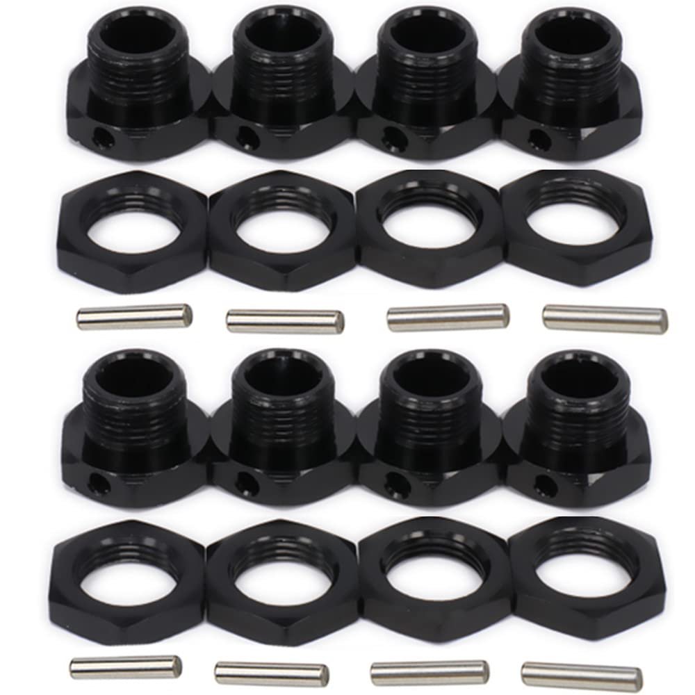Aluminum 17mm Hex Wheel Nuts Adapter for Arrma 6s BLX Infraction Limitless Mojave Typhon hopups Upgrade Parts 8 pcs/Set(Black)