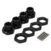 Aluminum 17mm Hex Wheel Nuts Adapter for Arrma 6s BLX Infraction Limitless Mojave Typhon hopups Upgrade Parts 8 pcs/Set(Black) view 3