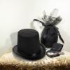 Pumtus 2 Pack Black Felt Top Hat, Funny Party Stovepipe Hat, Formal Tuxedo Vampire Costume Hat, Dress Up Victorian Hat for Cosplay, Halloween, Unisex view 4