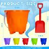 Qiuyanbo 5 Inch Sand Castles Beach Buckets and Shovel Set,Sand Bucket Water Bucket for Beach Fun Great Summer Party Accessory24 Shovels and 24 Pail Buckets view 2