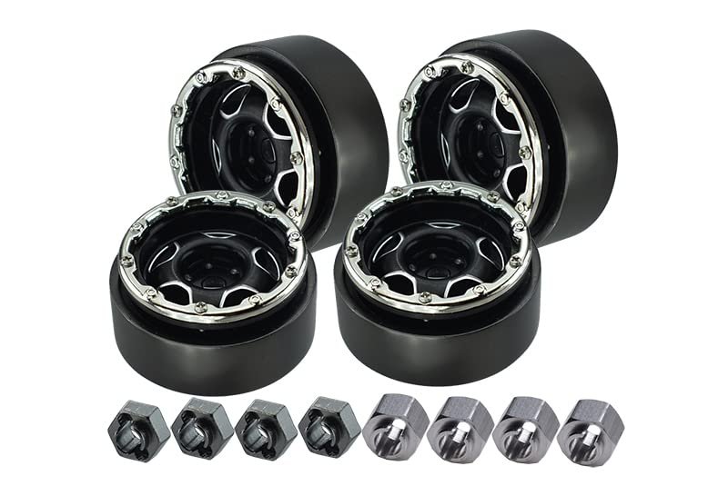 Aluminum 1-inch Beadlock Wheel Rims set (Star) - GPM SCX24 4WD DEADBOLT by GPM