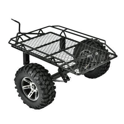 NDNCZDHC DIY Metal Trail Car Trailer Hopper Heavy-Duty Trailer Carrier Metal Kit for D90 SCX10 TRX4 1/10 Scale RC Crawler Car RC Accessory