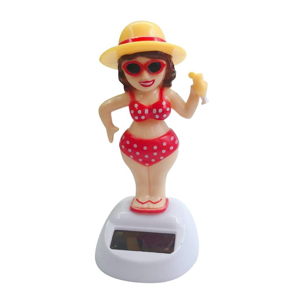 Katutude Solar Dancing Figure Car Dashboard Ornament Solar Powered Dancing Toys Shaking Head Figures Car Interior Decor Window Sill Solar Dancing Figurines - No Batteries Required