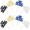 Gyufise 24Pcs 2026 Graduation Theme Cupcake Toppers Glitter Class of 2026 Graduation Cap Diploma Cupcake Picks 2026 Grad Theme Party Cake Decorations Supplies Multicolor view 3
