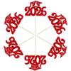 Gyufise 24Pcs Graduation Cupcake Toppers 2026 Red Glitter Class of 2026 Graduation Cupcake Topper Decorations Diploma Grad Cap Cake Toppers Picks for Graduation Party Decorations 2026 view 3