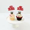 Gyufise 24Pcs Graduation Cupcake Toppers 2026 Red Glitter Class of 2026 Graduation Cupcake Topper Decorations Diploma Grad Cap Cake Toppers Picks for Graduation Party Decorations 2026 view 4